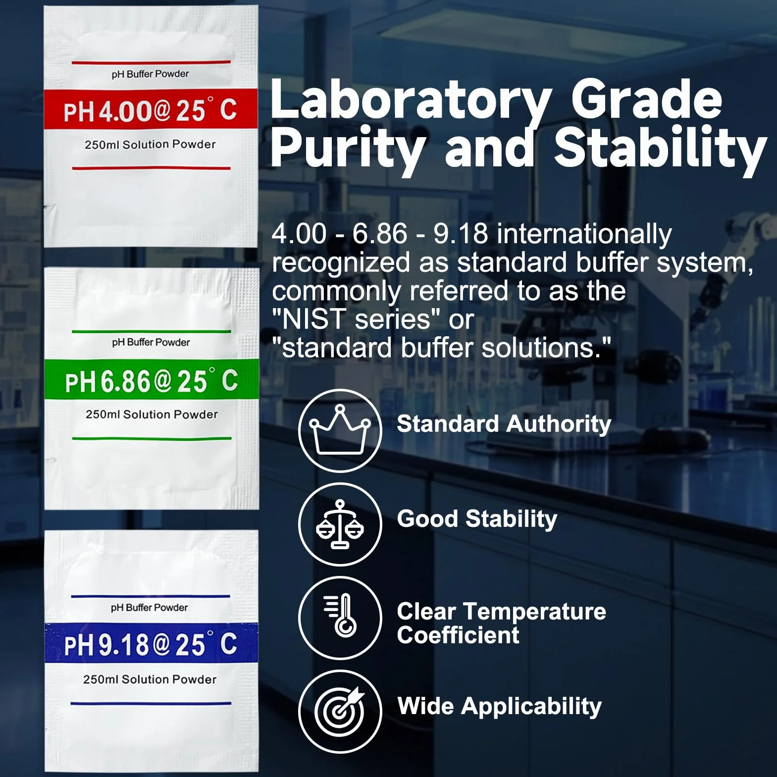 pH Metry Roztwór w proszku do kalibracji pH 4,01 6,86 9,18 15 sztuk