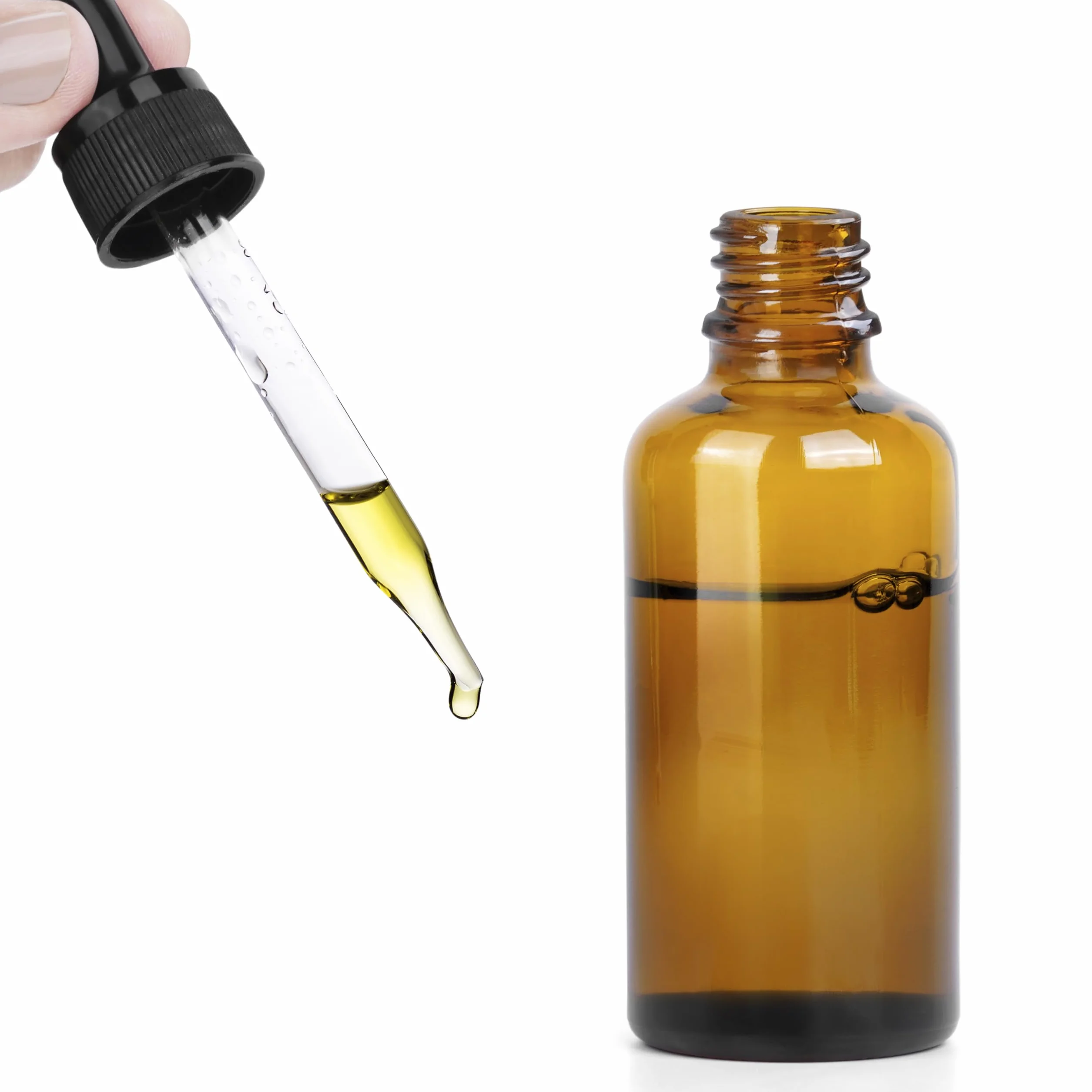 Szklane Butelki Bursztynowe 50ml z Pipetą Zestaw 12 szt.
