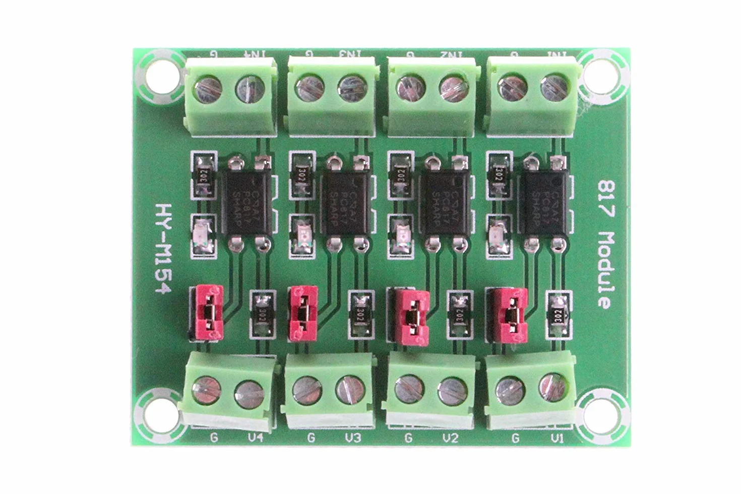 DollaTek PC817 4-kanałowy transoptor karta izolacyjna 3,6-30 V moduł