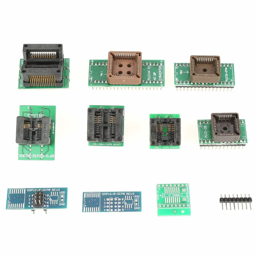 USB-Programmierer, TL866II Plus Programmierer mit USB Kabel und 10 Adapter für TL866II Plus EEPROM FLASH 8051 AVR MCU GAL PIC