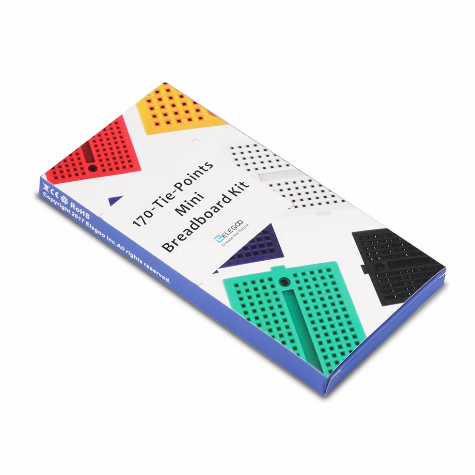 ELEGOO Zestaw 6 sztuk 170 Tie Points Mini Breadboard Kit do Arduino