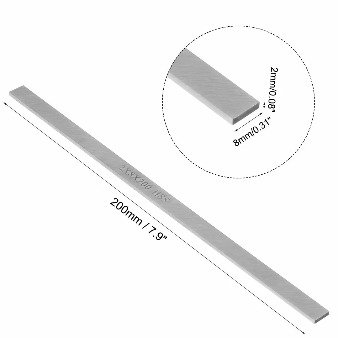 sourcing map HSS tokarka wiertarka narzędziowa 2 mm x 8 mm x 200 mm kwadratowe narzędzie obrotowe 5 sztuk