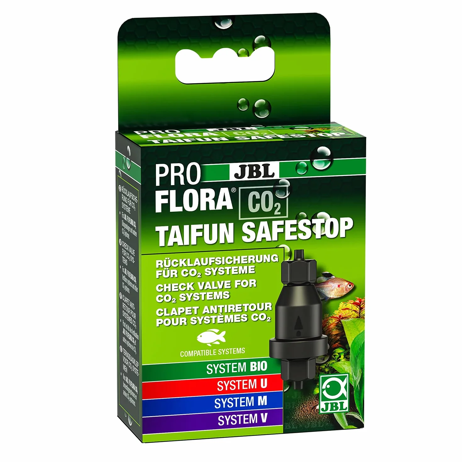 JBL PROFLORA CO2 TAIFUN SAFESTOP, ochrona przed powrotem wody do systemów CO2, do węża o średnicy 4/6 mm