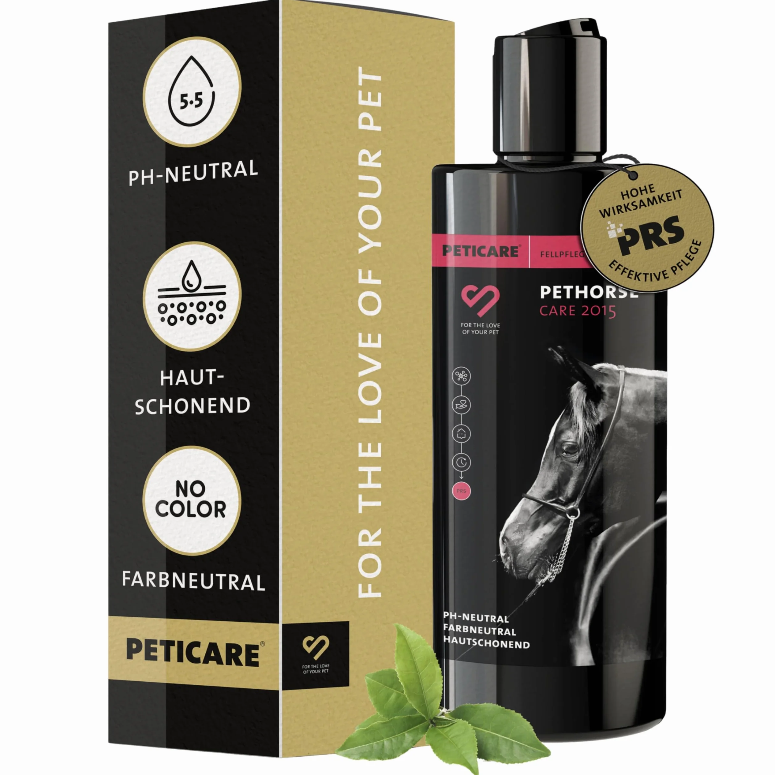 Peticare horse shampoo - szampon pielęgnacyjny dla wszystkich ras, neutralny ph skóry, łagodny i delikatny, ułatwia rozczesywanie, na splątane włosy - petHorse Care 2015