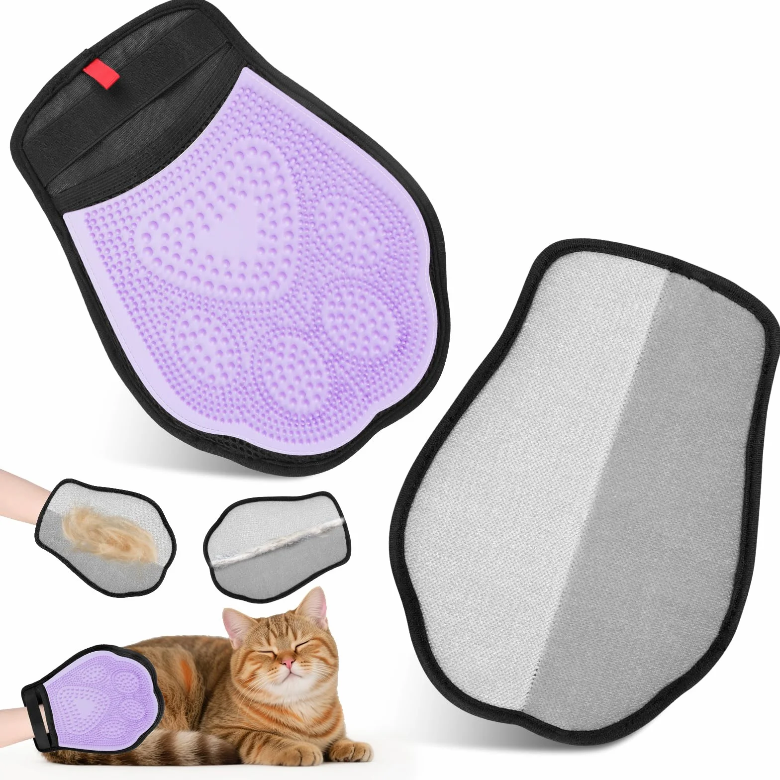 Rękawica do Czyszczenia Sierści - Rękawica do Czesania, Reusable Pet Hair Remover, Stronami do Usuwania Sierści z Ubrań, Sofy, Dywanów