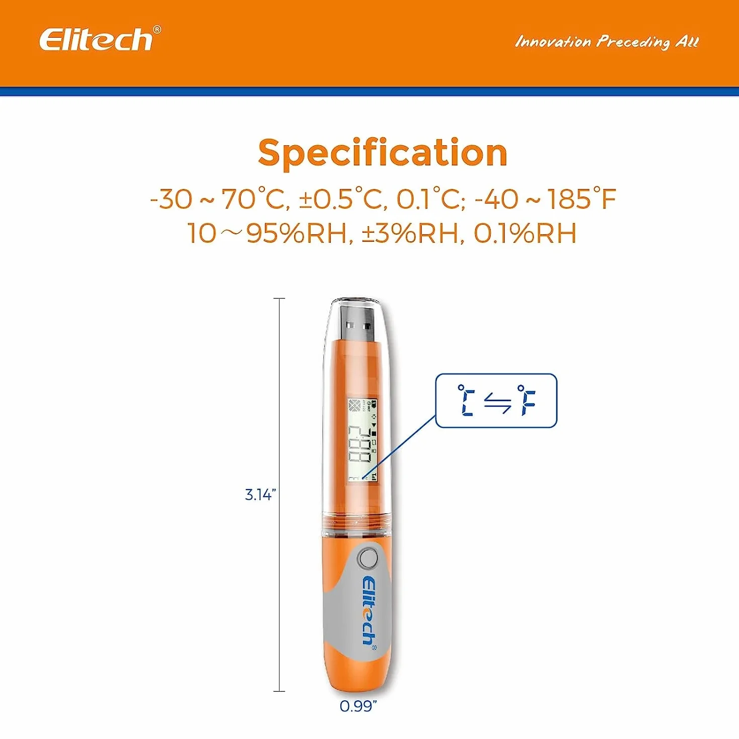 Elitech RC-51H rejestrator danych temperatury i wilgotności powietrza USB PDF