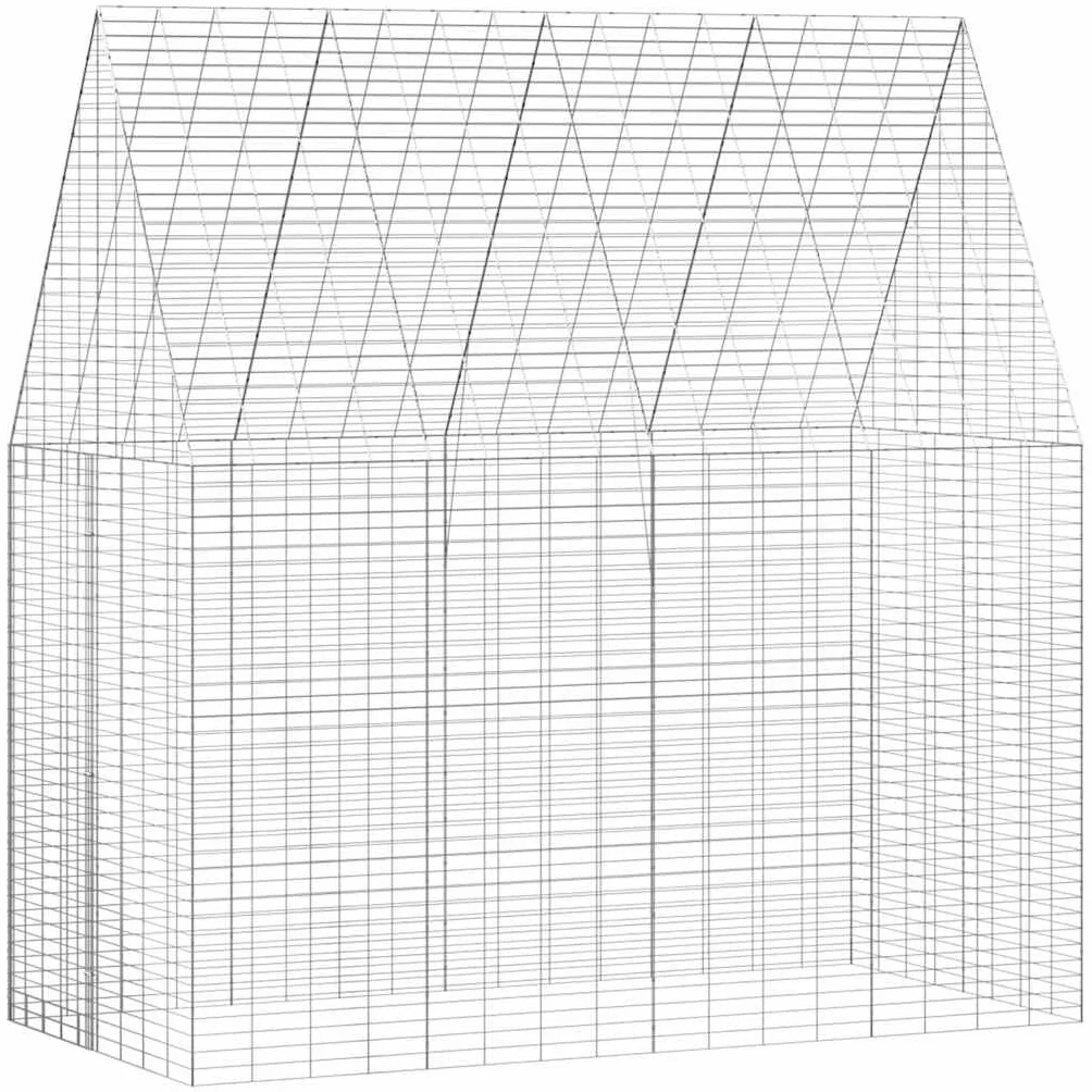 Srebrna klatka dla królików, z ocynkowanej stali, 200 x 100 x 210 cm, odporna na warunki atmosferyczne, wybieg dla świnek morskich, królików, gryzoni z miejscem do przechowywania, wytrzymała