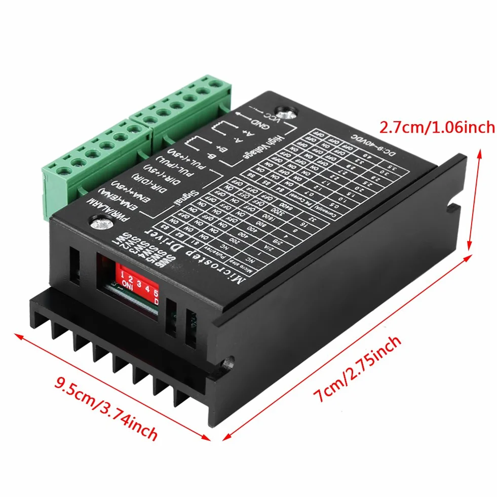TB6600 DC 9-40V 160W 0,2-5A Sterownik silnika krokowego, faza napęd krokowy, moduł napędu krokowego 32 mikrostep, sterownik silnika krokowego CNC