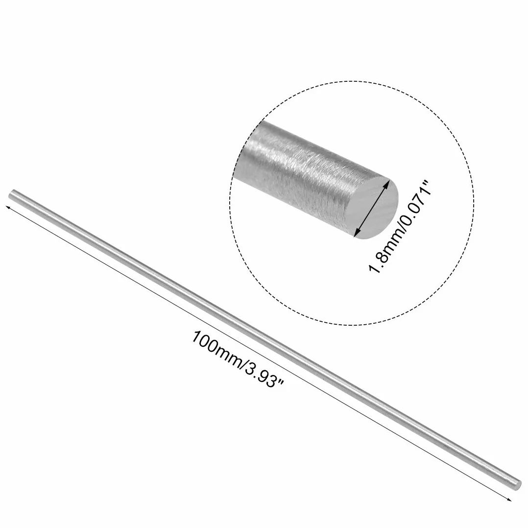 sourcing map 20 szt. pręt okrągły ze stali, 1,8 mm nóż tokarski HSS, do przekładni falistych, tokarek, mini osi, trzpień cylindryczny DIY narzędzie 100 mm długości