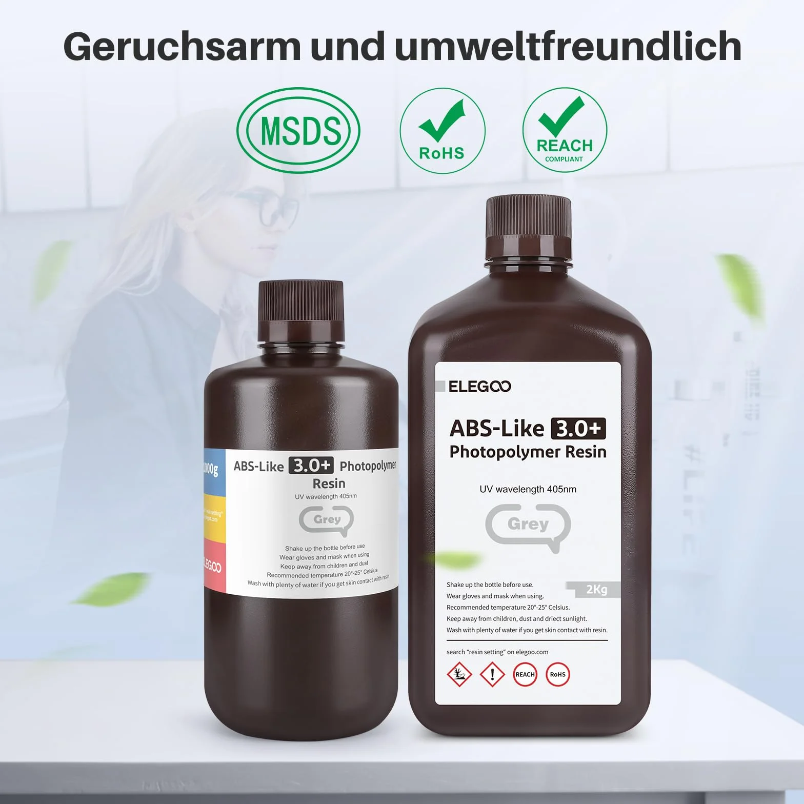 ELEGOO ABS-Like Resin 3.0 Plus żywica do drukarki 3D 405nm UV wysoka precyzja półprzezroczysta 1kg