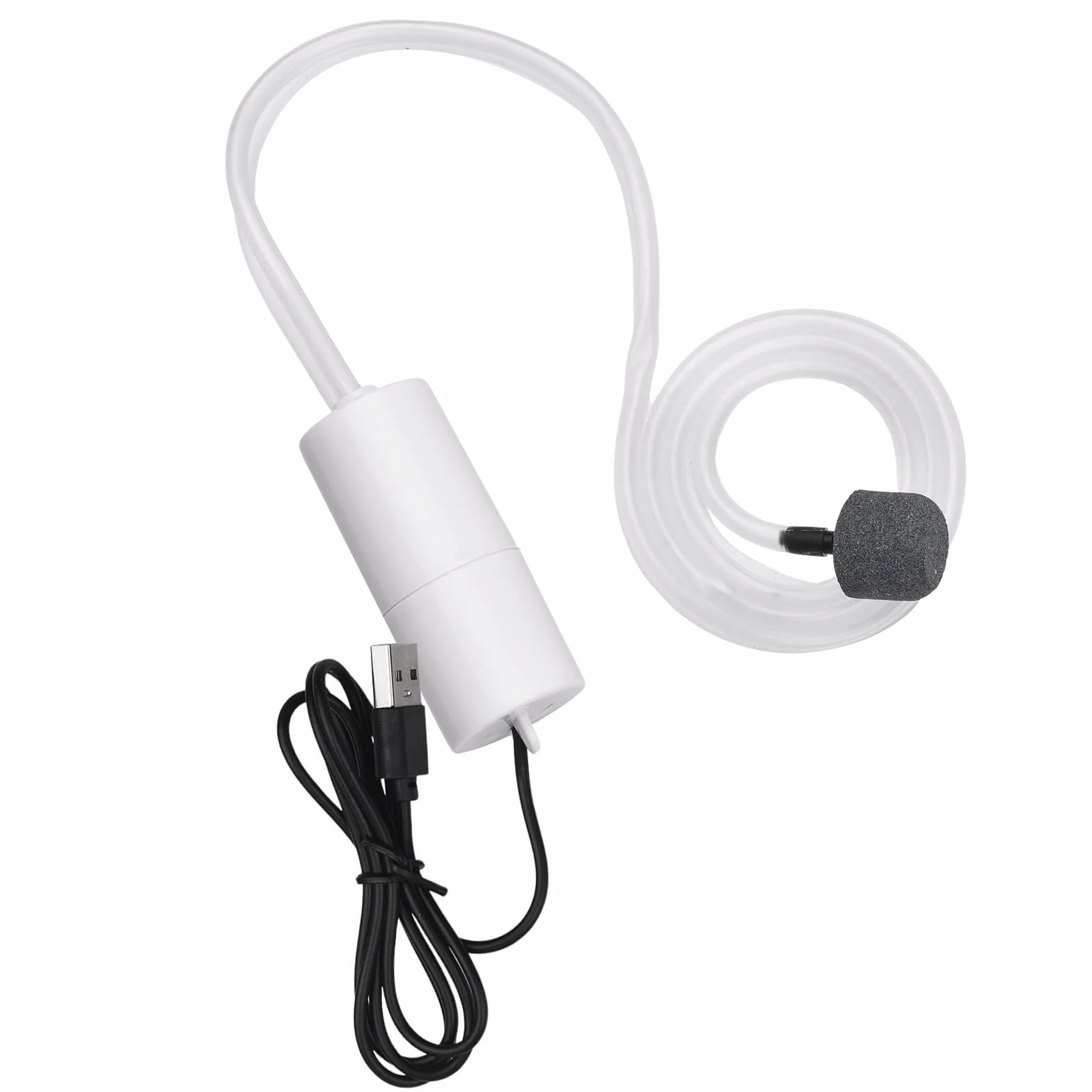 Pompka Powietrza do Akwarium Mała Pompa Tlenu Mini USB Pompa Tlenu Cicha z rurką napowietrzającą Kamień Napowietrzający do Domowego Akwarium Akwaria Wędkarstwo na świeżym