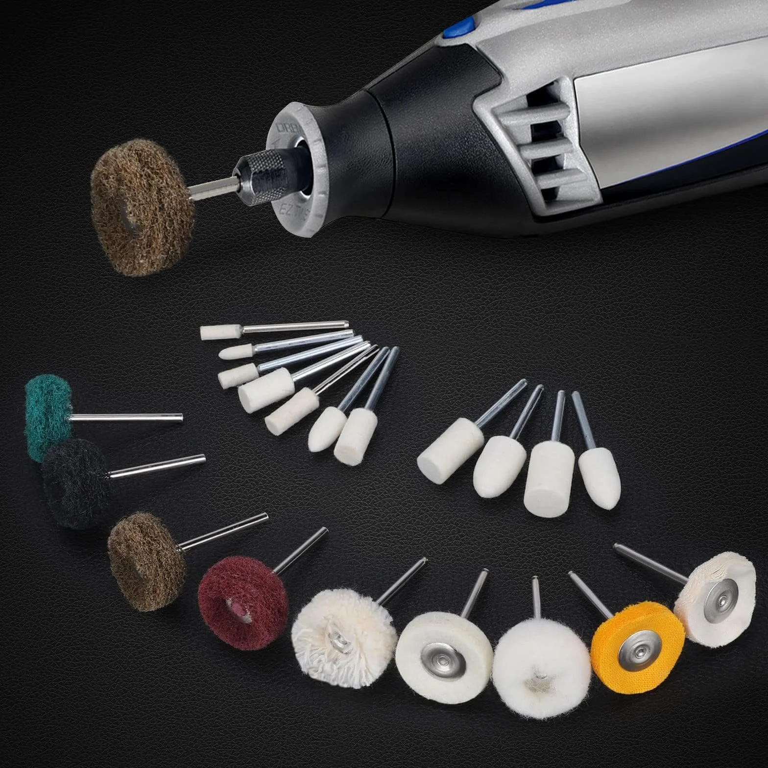 EEEKit ścierne koło polerskie 58 sztuk zestaw do polerowania Dremel wiertarka 3 mm 1/8 cala