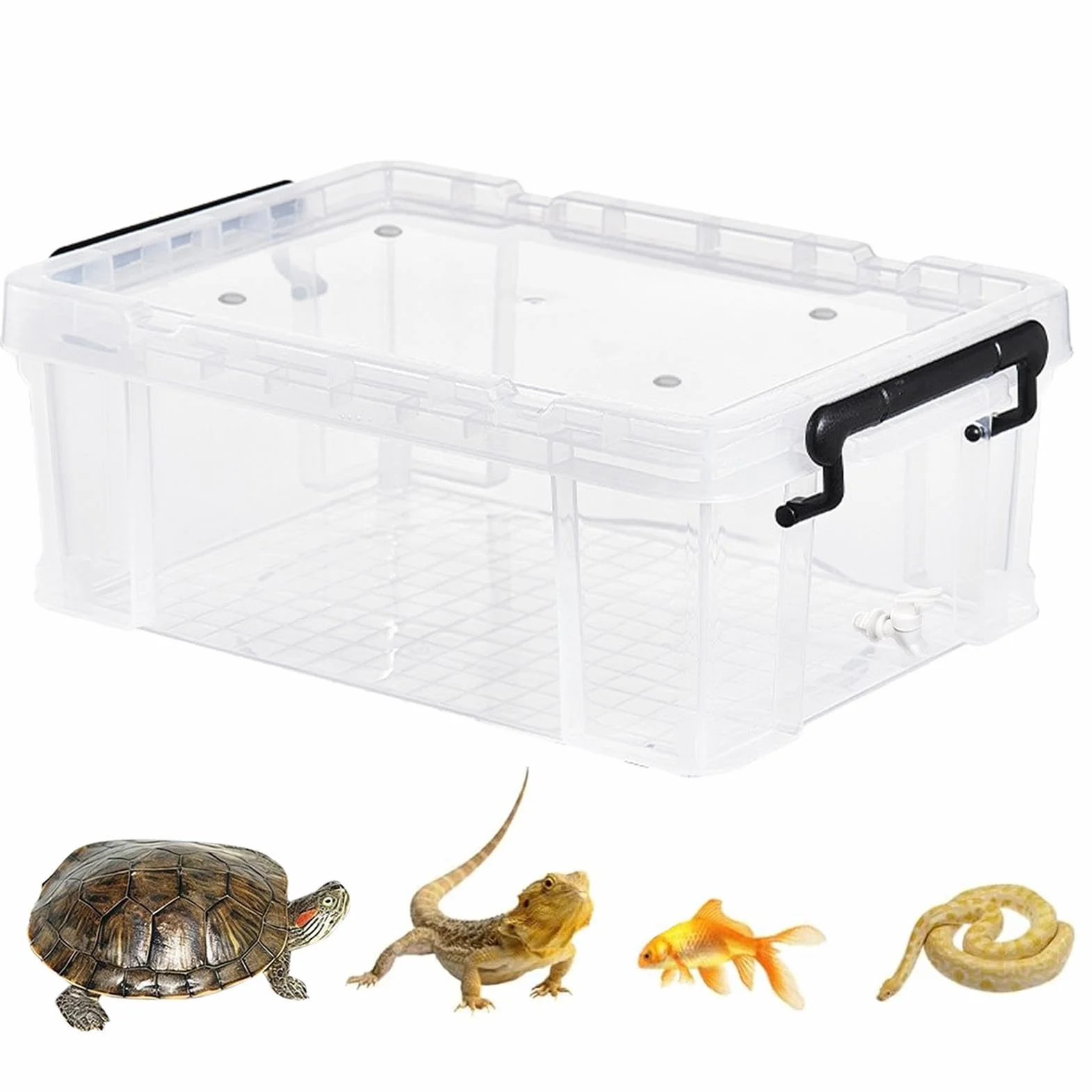 Terrarium Dla Żółwia Wodnego Przezroczysta zagroda do odpoczynku dla żółwia | Przezroczysty zbiornik Do Zastosowania W Domu, Sypialni, Mieszkaniu, Akademiku, Biurze, Klasie,