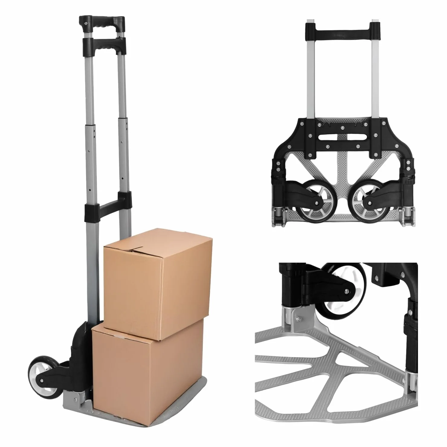 Dwukołowy wózek magazynowy transportowy składany ręczny młynarka 74kg