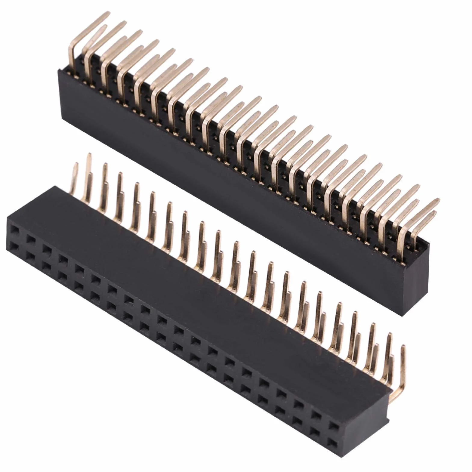 Żeńskie nagłówki PCB złącze pasek 2 x 20 pinów 2,54 mm kąt prosty