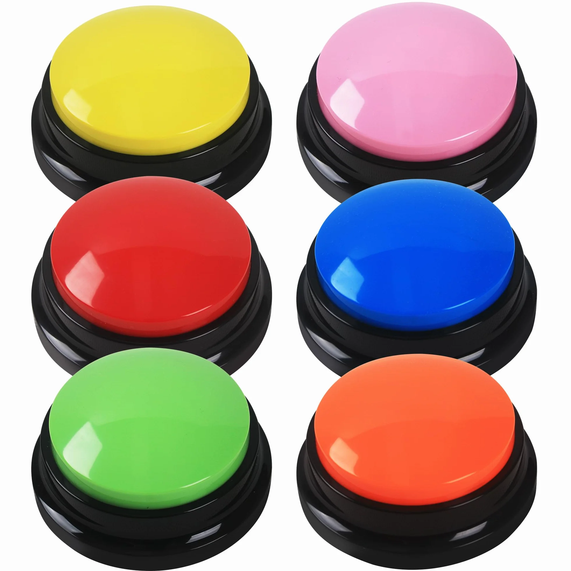 6 sztuk Buzzer z funkcją nagrywania, Pet Talking Training Response Buzzer 30 sekund nagrywania, Dog Intelligence Toy Nadaje się do szkolenia zwierząt domowych
