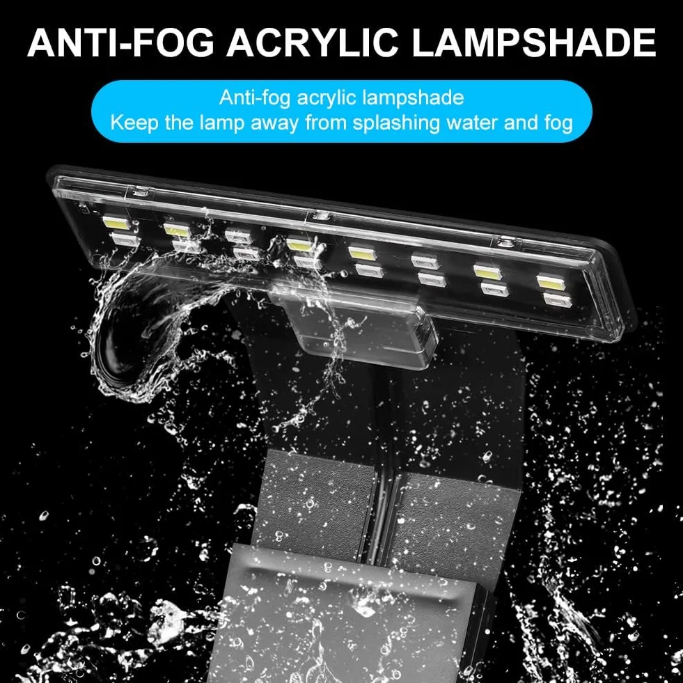 Lampa do akwarium Adiwo - trójstopniowa zmiana koloru - (czarny standard europejski)