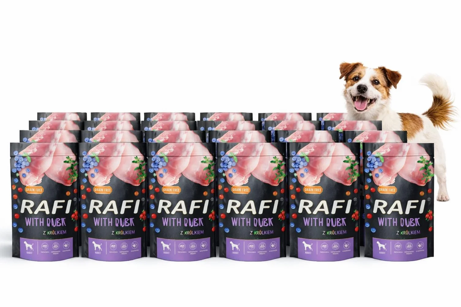 Mokra Karma Dla Psa RAFI 24x500g Saszetka Królik