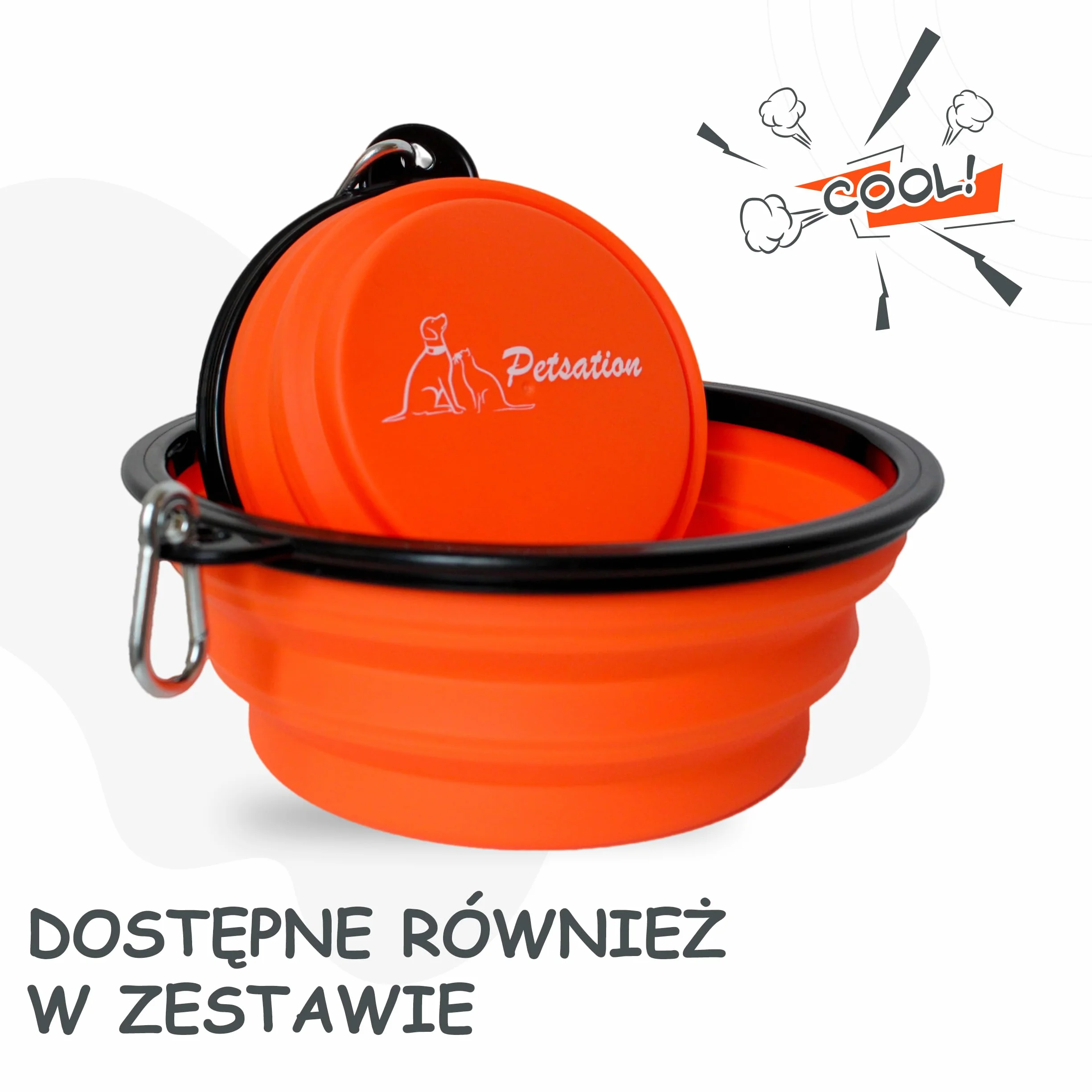 Miska dla psa składana w podróży [oryginalna] miska na karmę dla psa, idealna na co dzień, miska na wodę 350 ml, miska do picia dla psa, miska podróżna, miska na jedzenie (350 ml,