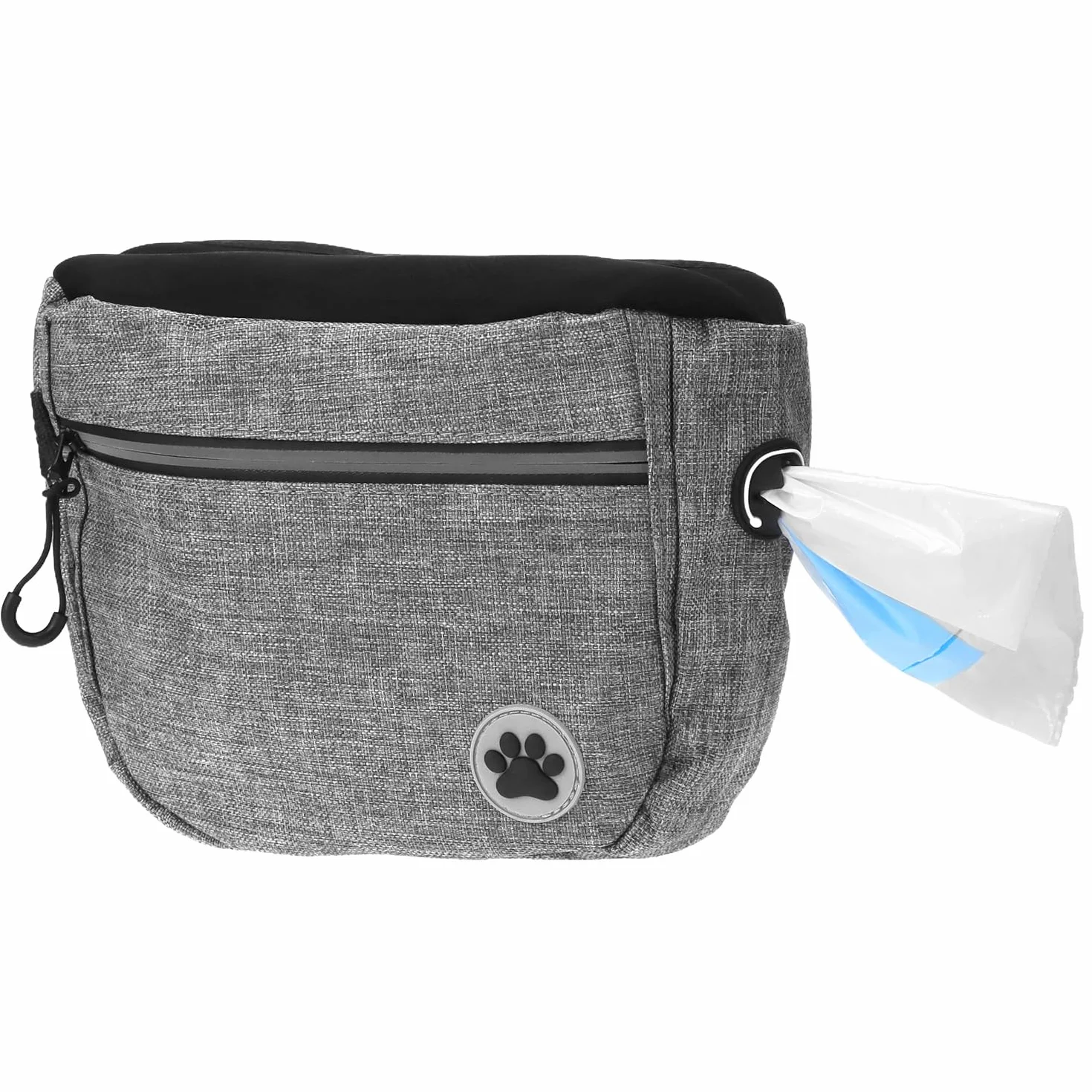 QWORK® Torba na smakołyki dla psa o dużej pojemności —łatwiejszy dostęp do smakołyków — z wyjmowaną kieszenią wewnętrzną i składaną miseczką na wodę