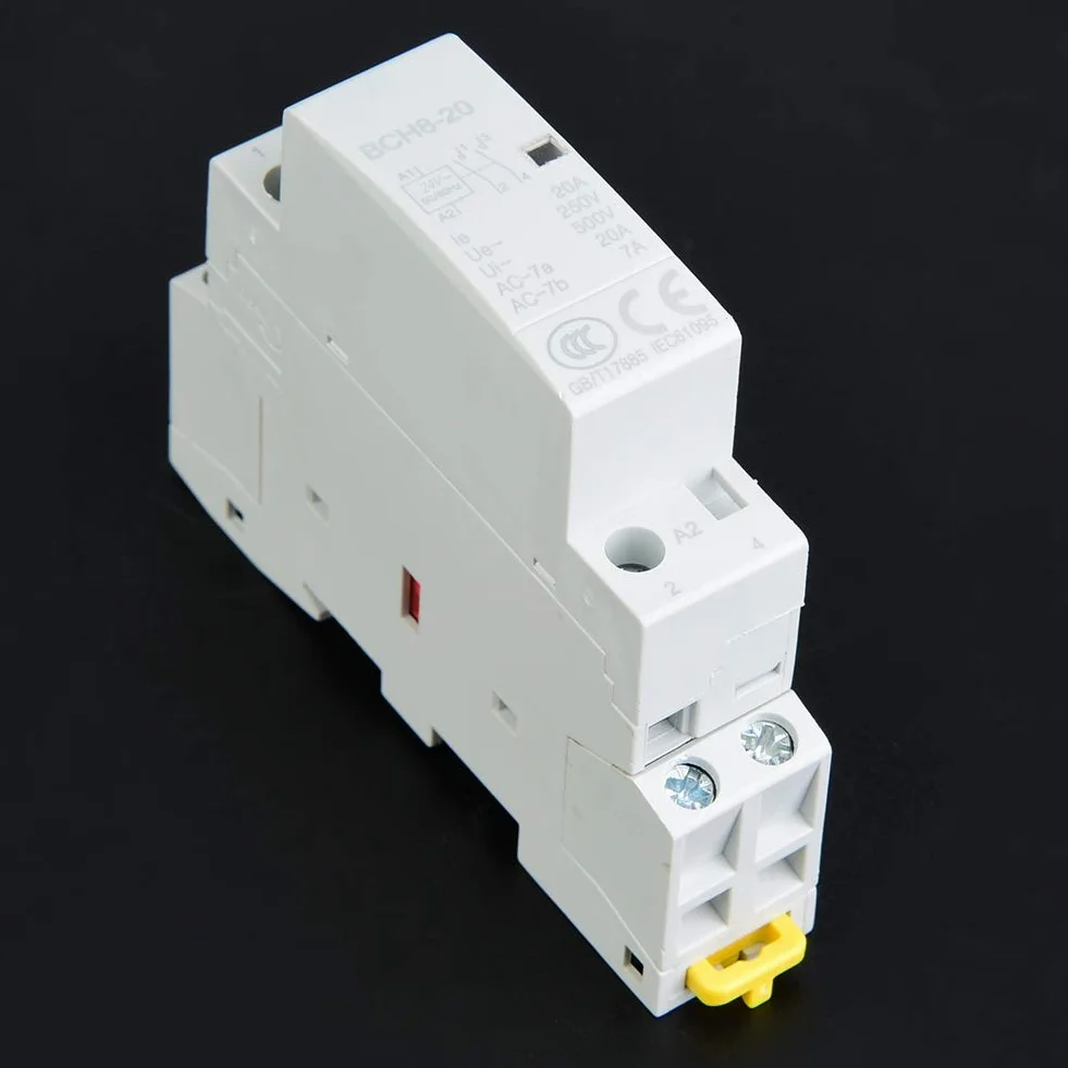 Stycznik AC 2P 20A 2NO Szyna DIN 230V Domowy