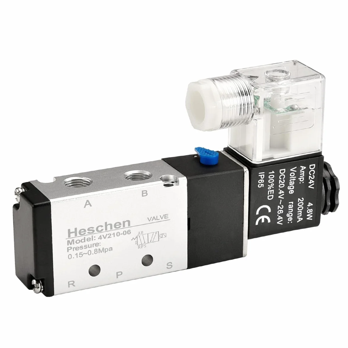 Heschen Elektryczny pneumatyczny zawór elektromagnetyczny 4V210-06 DC 24 V PT 1/8 5-drożny 2-pozycyjny