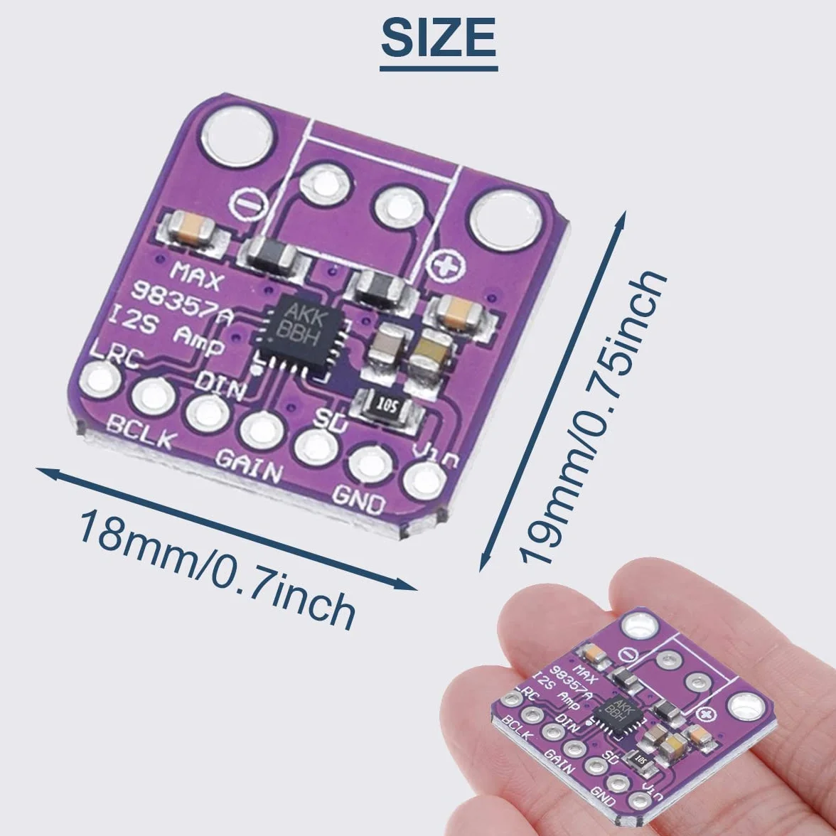 2 szt. MAX98357 I2S moduł wzmacniacza audio klasy D interfejs przerwy płyta dekodera DAC dla Arduino z kablem Dupont