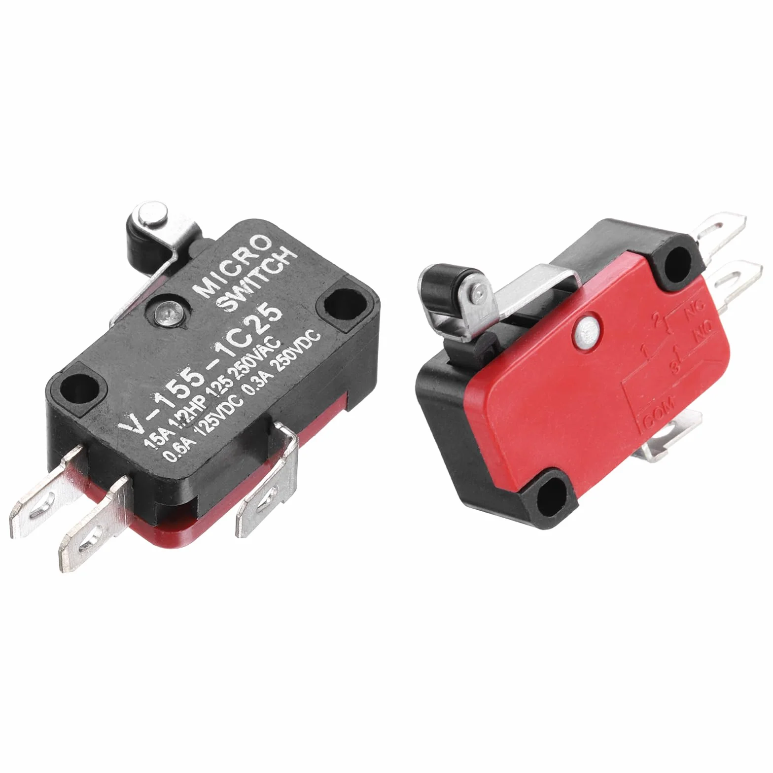 QUARKZMAN 6 sztuk V-155-1C25 1NO + 1NC mikroprzełącznik 15A 125/250 VAC wodoszczelny miniaturowy mikroprzełącznik do precyzyjnych komponentów