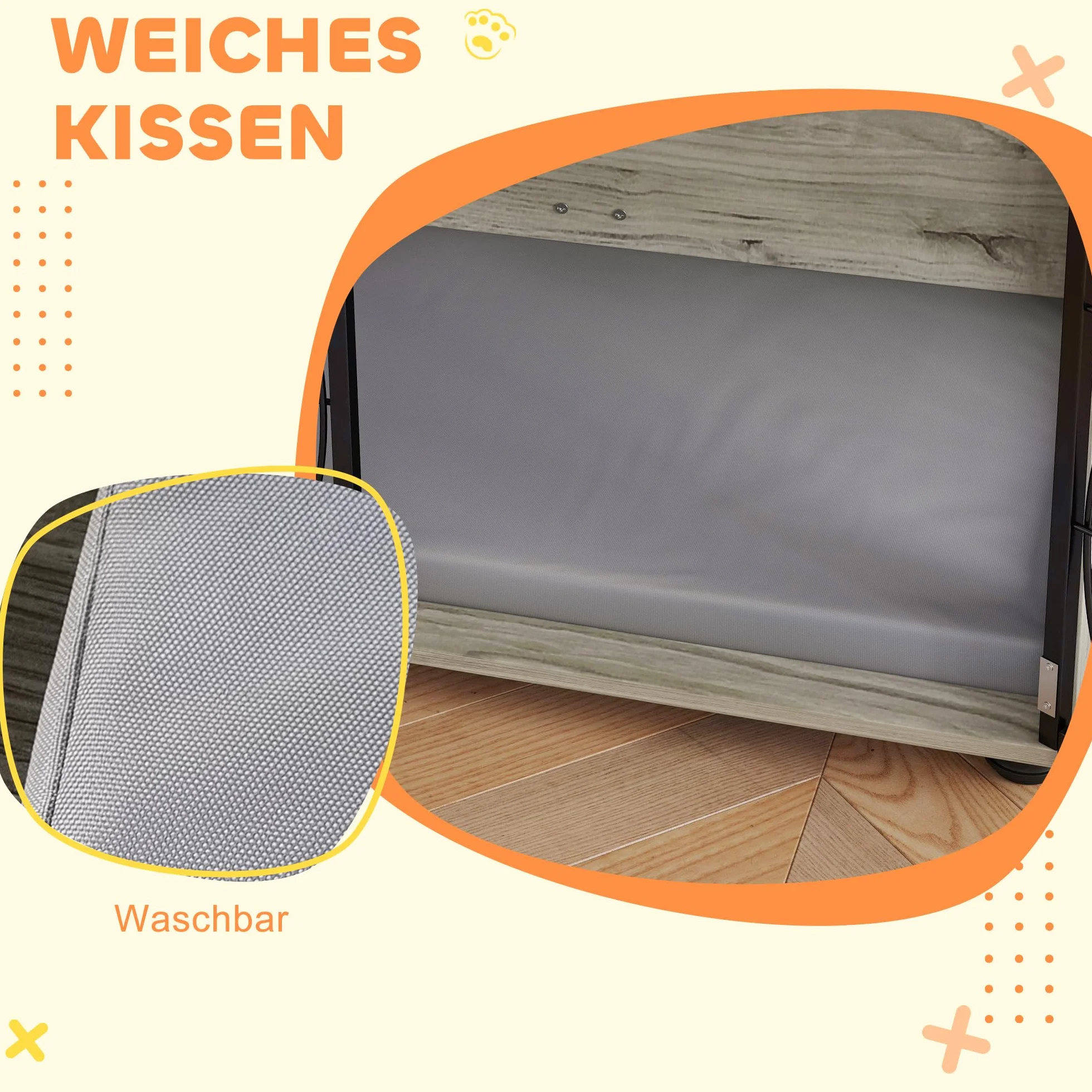 PawHut Klatka dla psa do domu, buda dla psów, do użytku wewnątrz i na zewnątrz, domek dla psa z oknem, dla dużych psów, szara, 100 x 60 x 73,5 cm