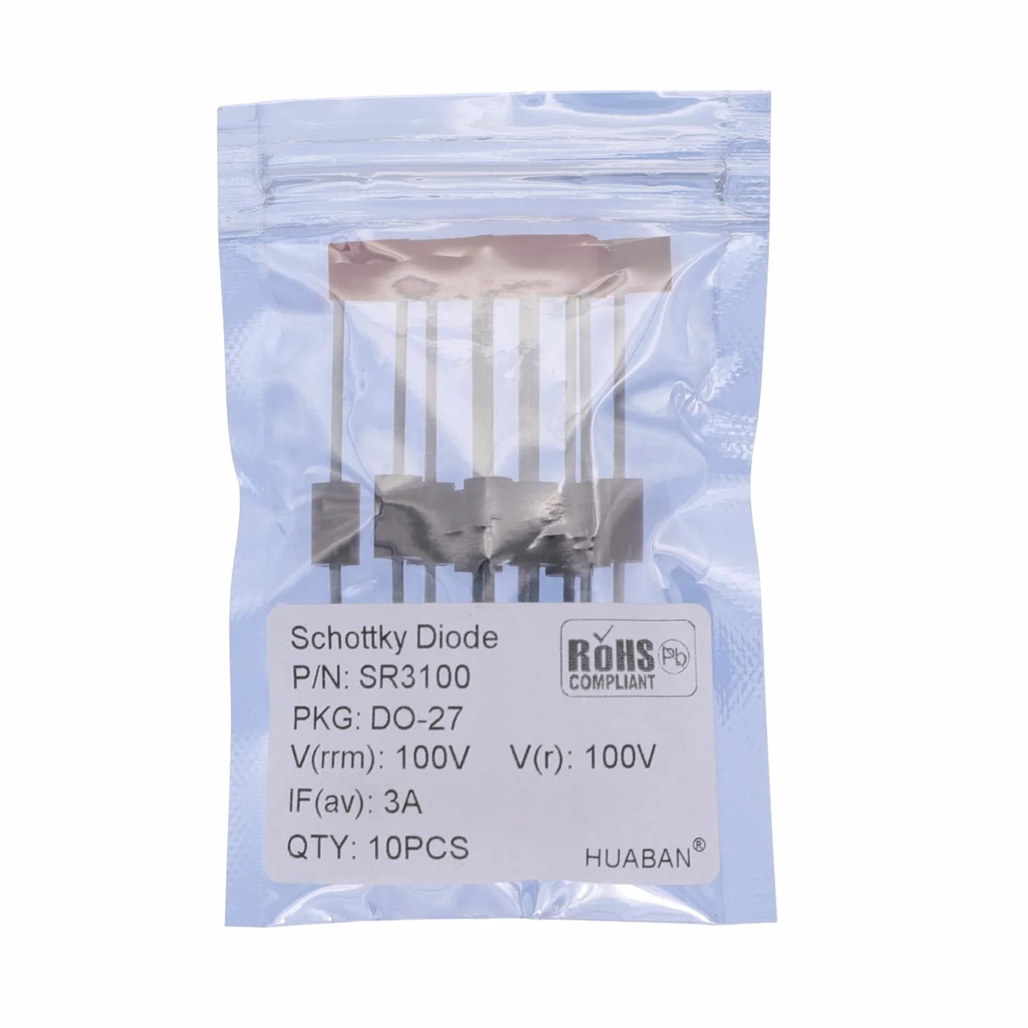 Diody prostownicze Schottky'ego SR3100 3A 100V DO-201AD