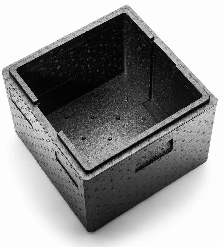 thermohauser EPP pojemnik na pizzę czarny z pokrywką – 41,5 litra – 41 x 41 x 40 cm – pudełko na pizzę