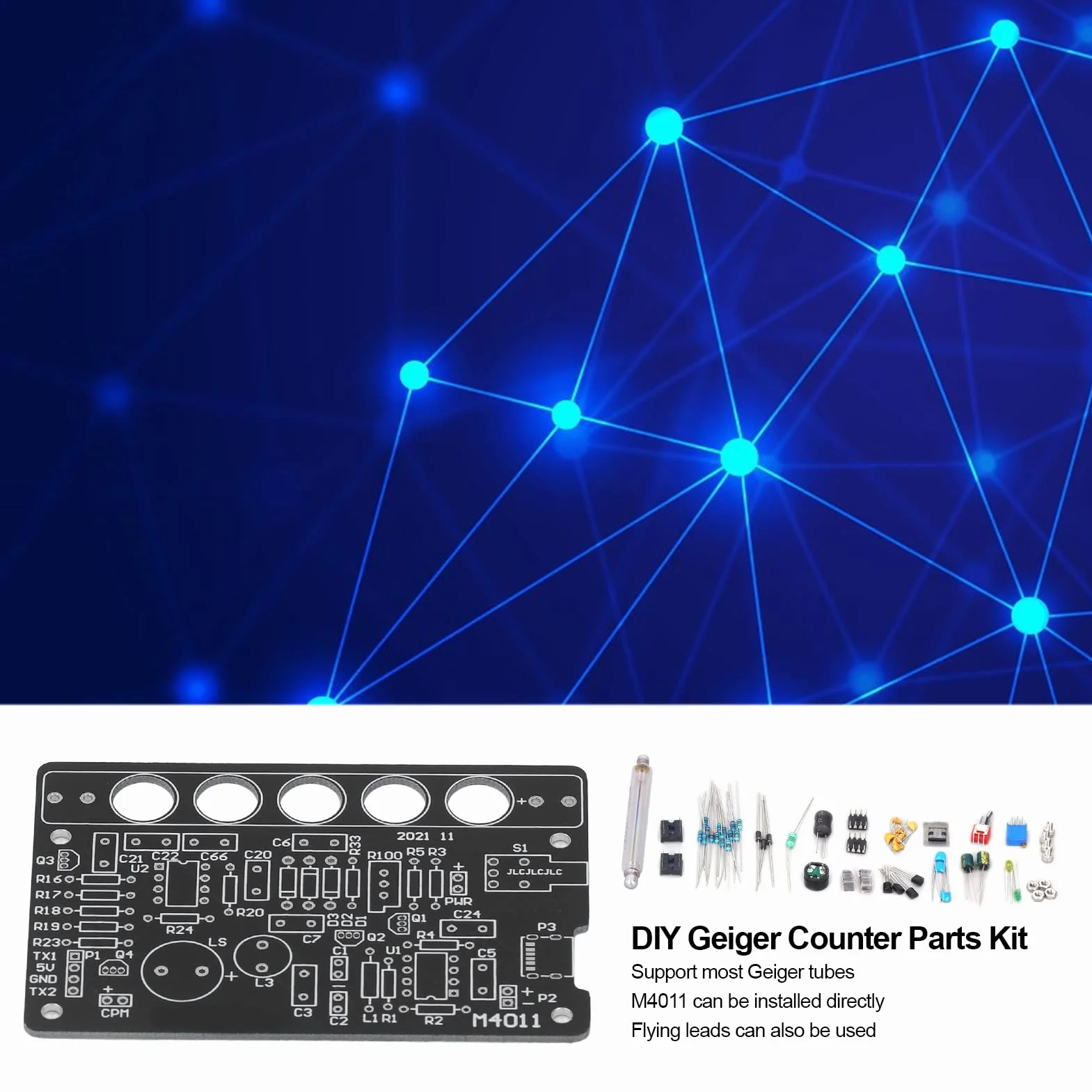 M4011 Niezmontowany DIY Zestaw Części Licznika Geigera Moduł Detektora Promieniowania Jądrowego Promienie Rentgenowskie Promienie γ Promienie β