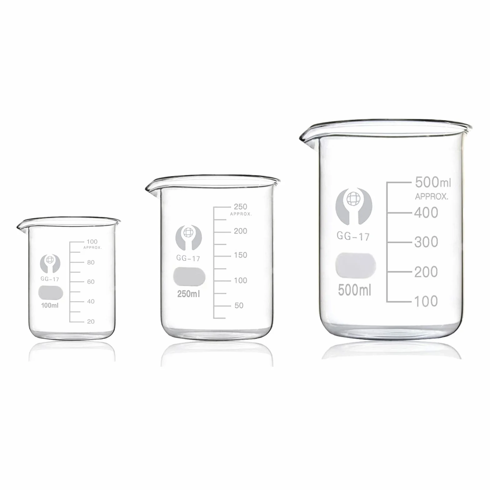 Zlewka 500 ml 250 ml 100 ml kubek z miarką szkło borokrzemowe szklany kubek do laboratorium