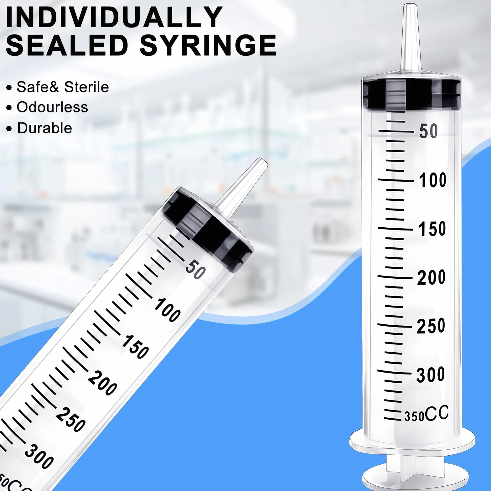2 duże strzykawki 250 ml, 350 ml, 550 ml, plastikowa strzykawka z wężem, syringi do pomiaru płynów, strzykawka dozująca dla przemysłu, indywidualnie uszczelniona strzykawka, plastikowa strzykawka do