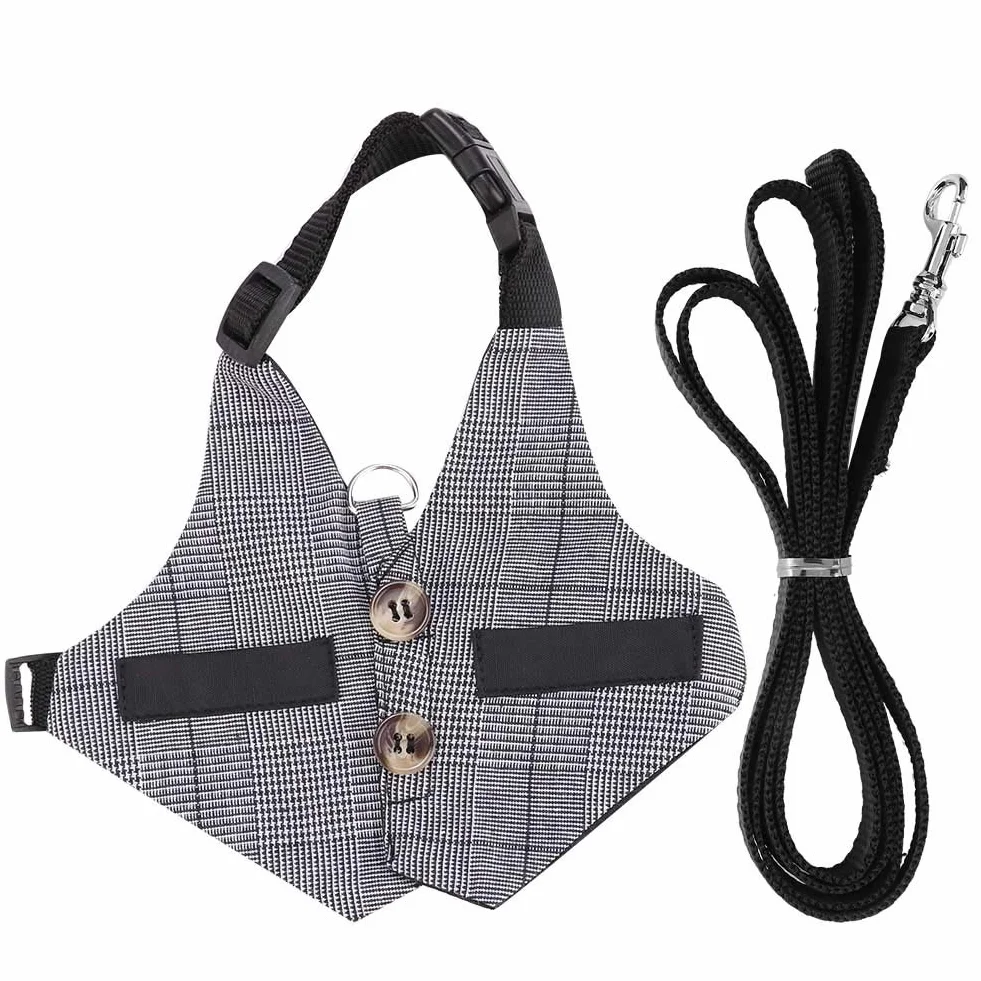 Tnfeeon Rabbit Soft Breathable Harness mit Leine, Pet Rabbit Kleintier Walking Harness Weste Leine Blei(L)