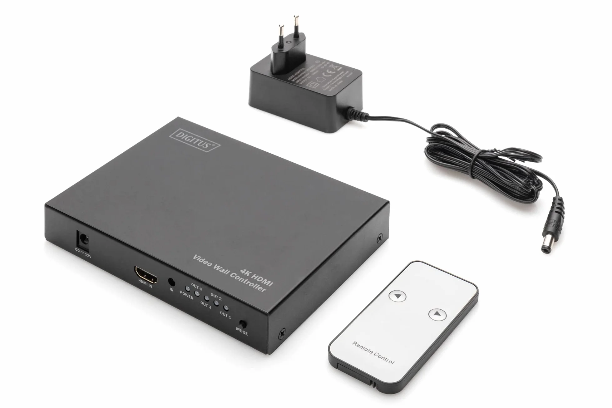 DIGITUS DS-43309 Video Wall Controller 2x2 HDMI Splitter UHD 4K 60Hz HDTV 3840x2160p