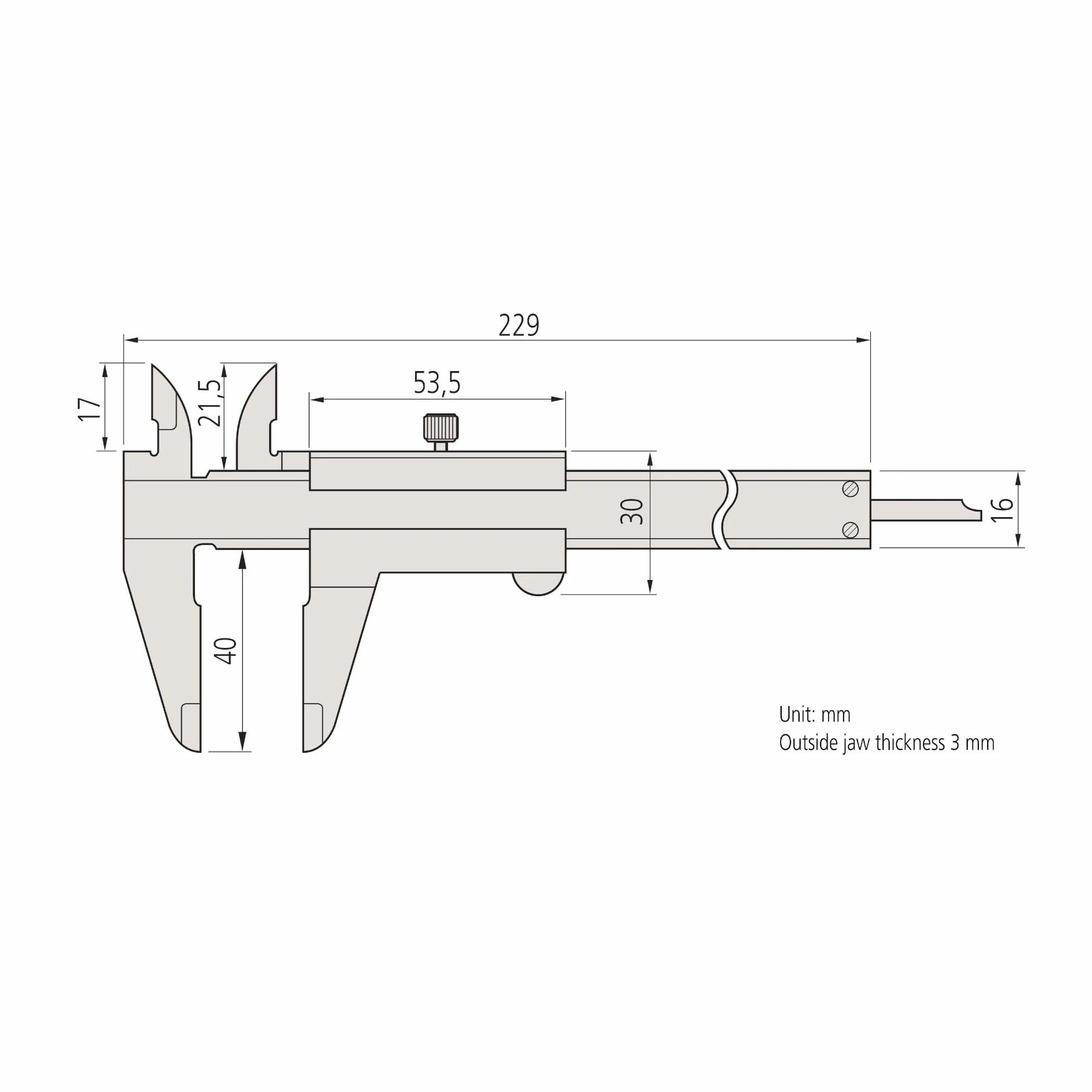 Mitutoyo MIT530-312 Zacisk suwmiarki o wysokiej dokładności, zakres 0–150 mm