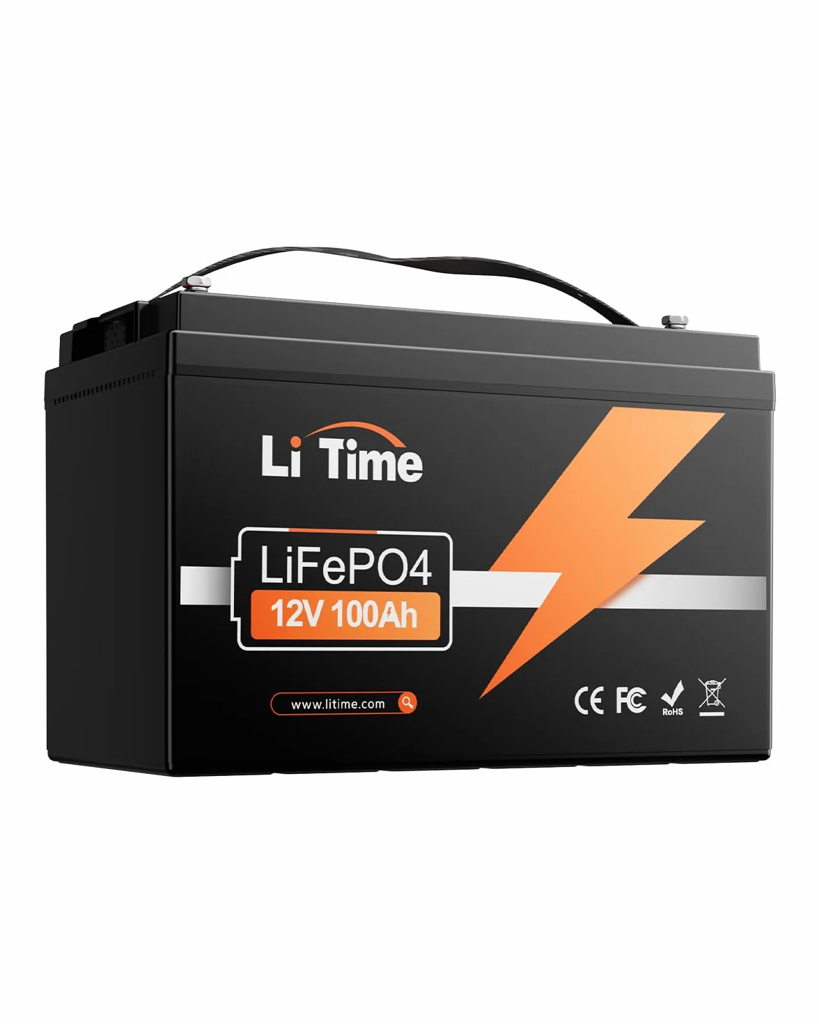 LiTime 12V 100Ah LiFePO4 Akumulator Litowy, Do 15 000 Cykli i 10 Lat Żywotność, Bateria LiFePO4 z Płytką BMS 100A, Akumulator LiFEPO4 Idealny Do kamperów, Zastosowań Poza Siecią, Łodzie