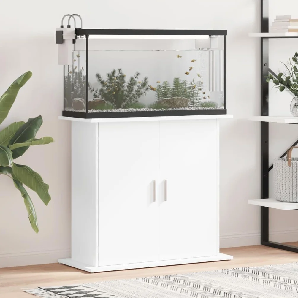 vidaXL Szafka pod akwarium, biała 81x36x73 cm, materiał drewnopochodny