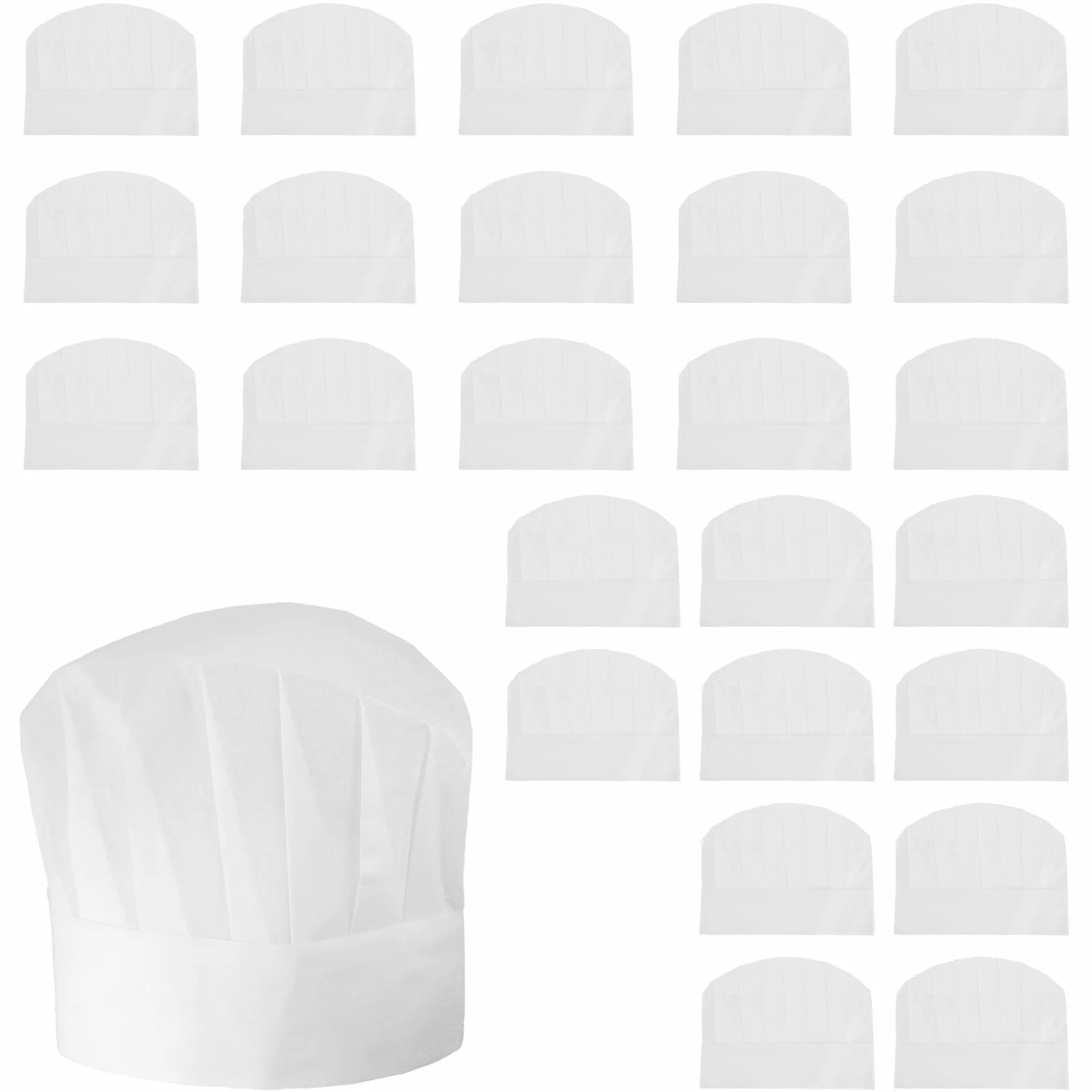 Yolev 25 sztuk jednorazowych czapek kucharskich dla dzieci czapka kucharska biała czapka piekarska czapka z włókniny czapka kucharska mundurek kuchenny kapelusz impreza gotowanie akcesoria do