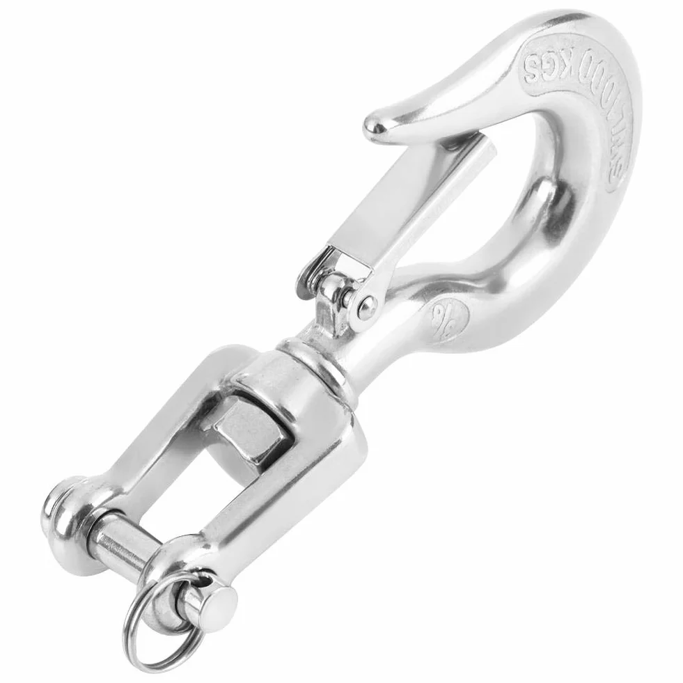Koulate Safety Obrotowy hak, stal nierdzewna 304 z hakiem Hook Hook Hook Obrotowy hak Hak łańcuchowy 650kg / 1000kg (2 #)