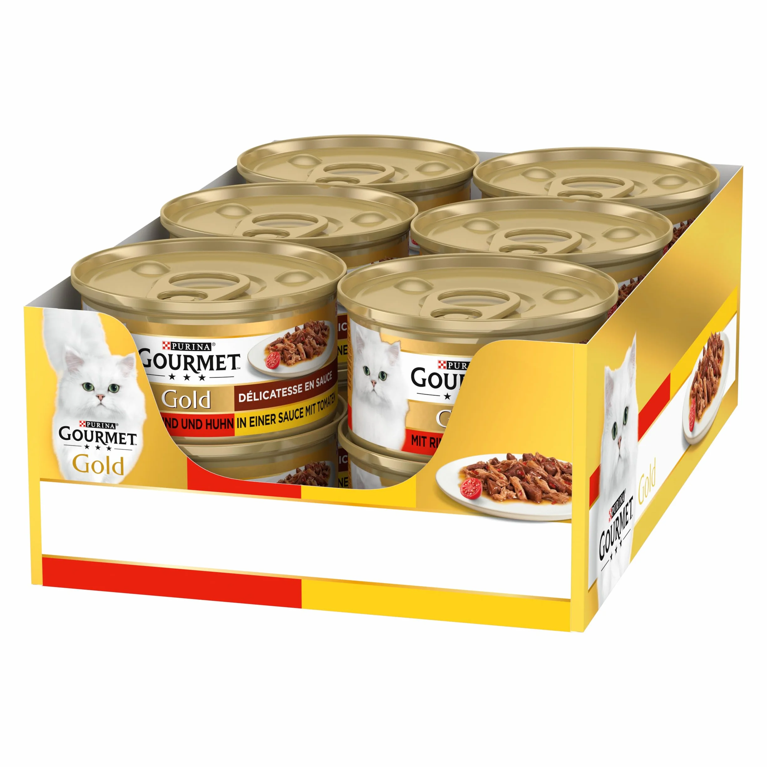 Gourmet Gold Karma dla Kotów, Wołowina I Kurczak W Sosie Pomidorowym, 12 x 85 g