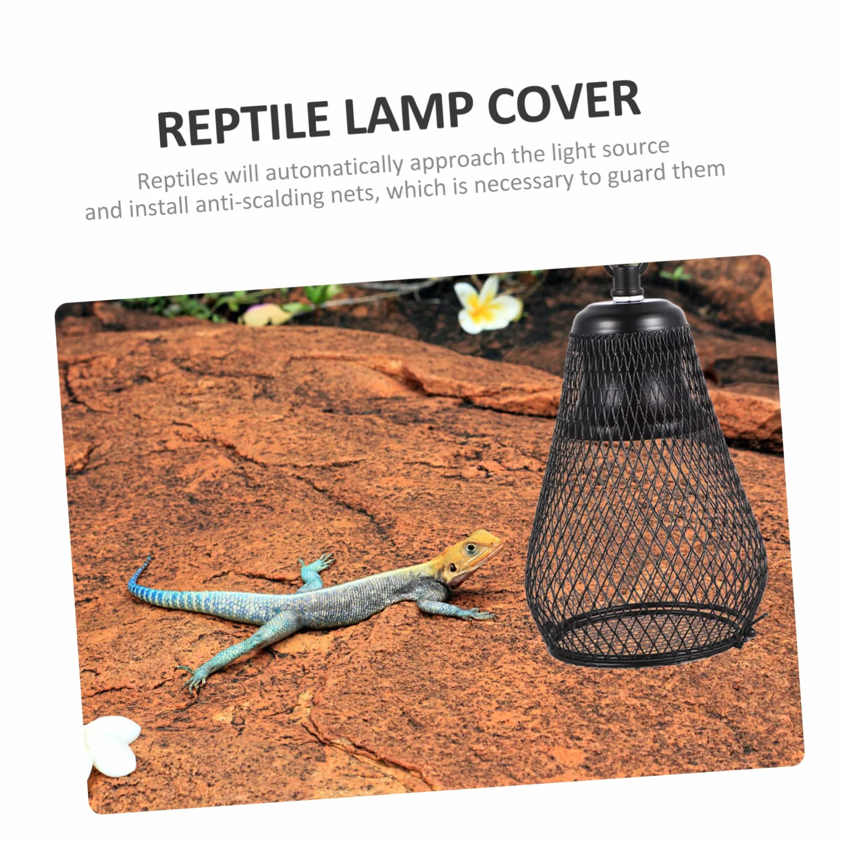 Happyyami Pokrywa Lampy Grzewczej Dla Gadów Osłona Przeciw Oparzeniom Do Lampy Grzewczej Akcesorium Do Terrarium Duża z Hakiem Eu