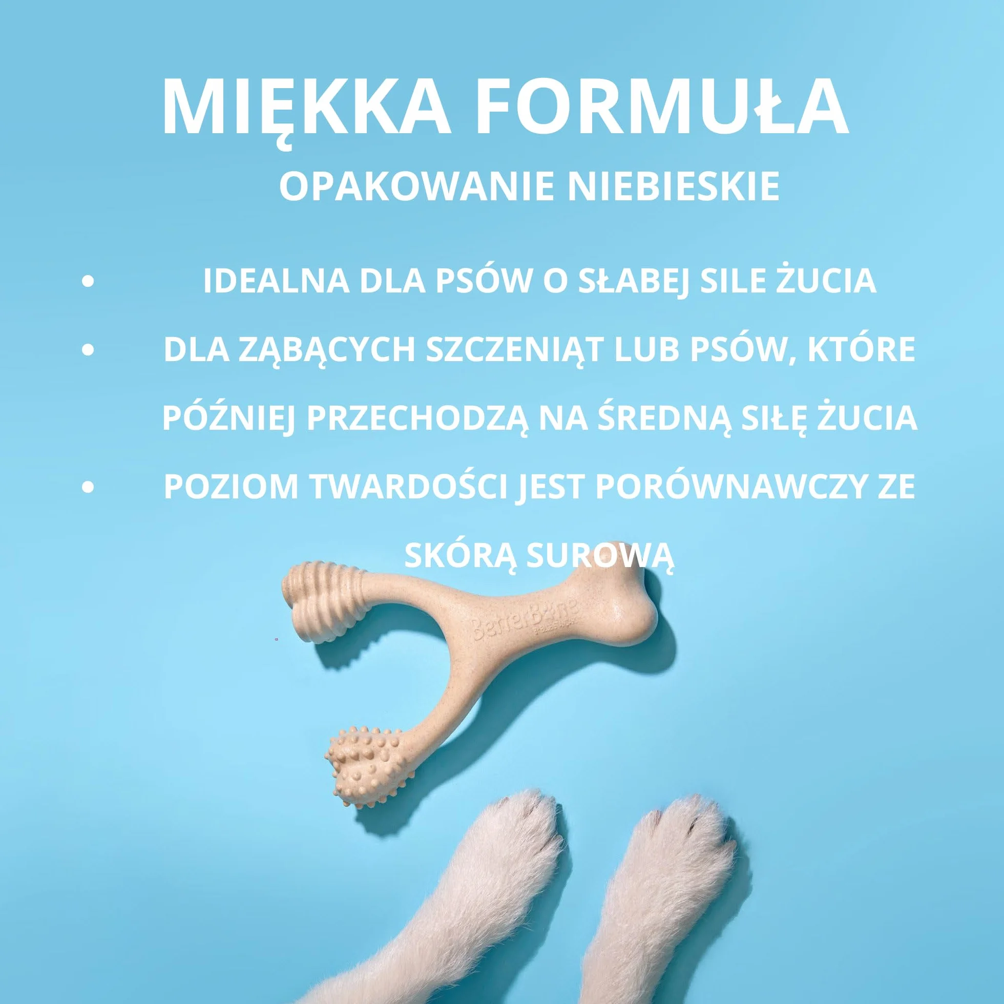 BetterBone - Zabawka dla psa do żucia - Small Soft Classic - wegańska kość do żucia dla psa, nylon i wolna od GMO na bazie celulozy, zabawka do żucia, miękka, neutralny smak, nie odpryskuje,