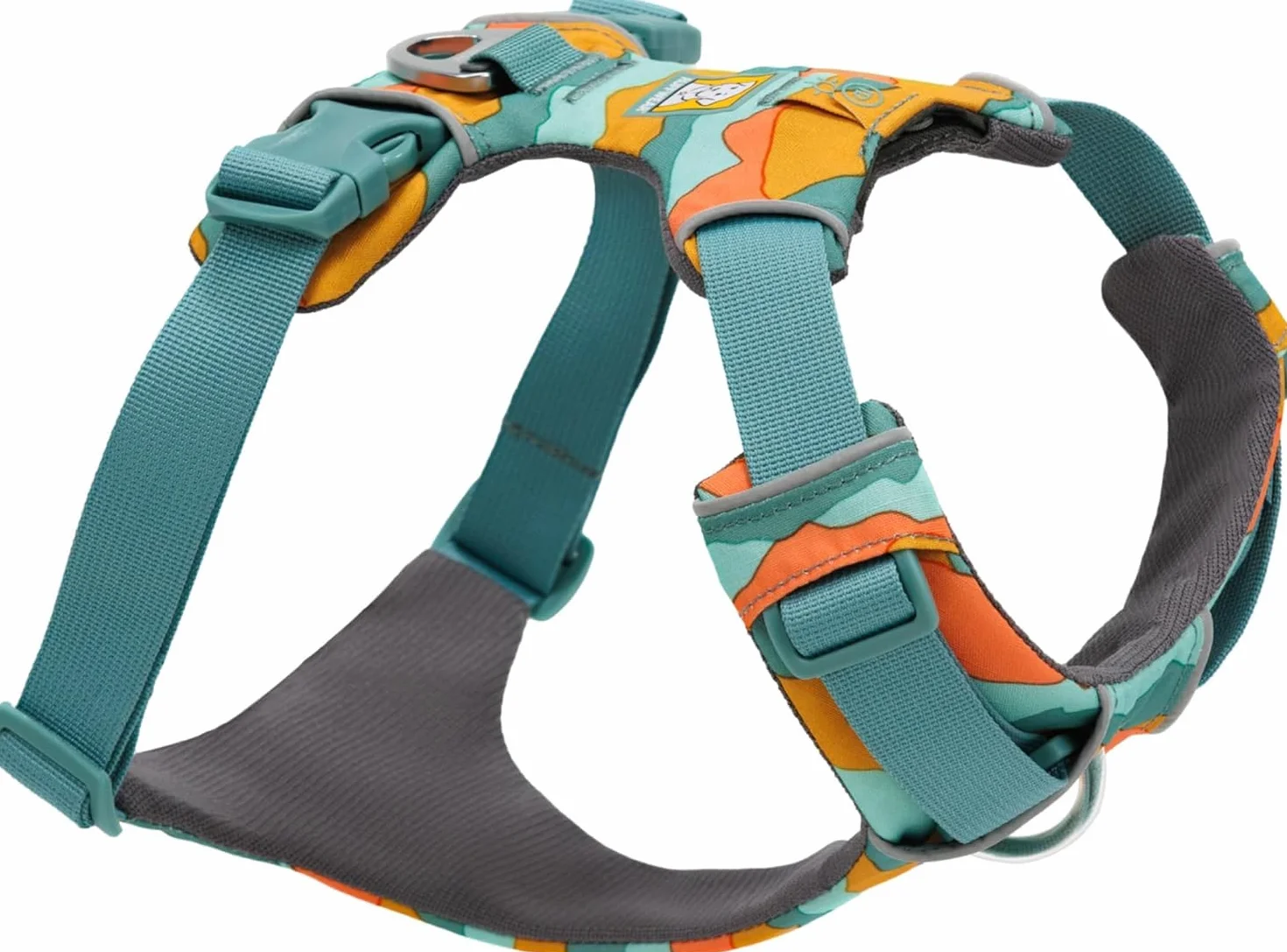 RUFFWEAR Uprząż Front Range, XX szelki dla małych psów, odblaskowa uprząż Y, regulowana, wygodna, wyściełana uprząż dla psa, bez ciągnięcia, 2 mocowania smyczy i pierścień w kształcie litery V,
