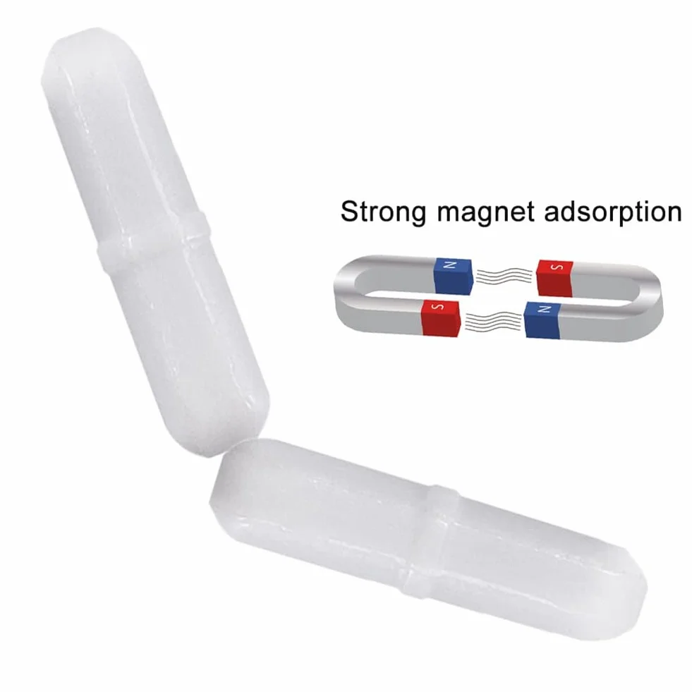 TsoLay 5 sztuk 30 mm / 1,2 cala PTFE Magnetic Stirrer Mixer Bar, biały, pręt magnetyczny, pręt do prasowania Lab Stir