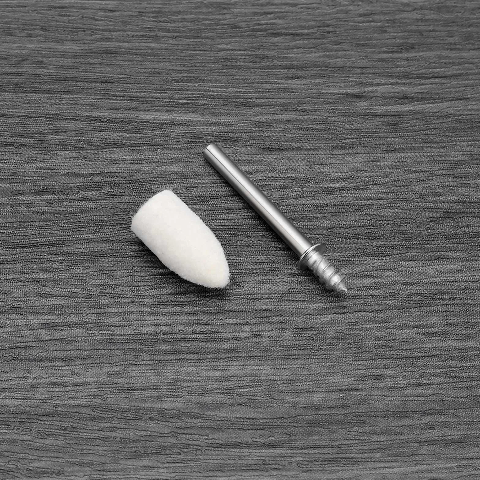 Create idea Zestaw 41 szt. filcowych końcówek polerskich, 10 x 20 mm, stożkowa filcowa głowica polerska z drążkiem 3,17 mm do metalu, kamienia, szkła, ceramiki, polerowania, narzędzie obrotowe, białe