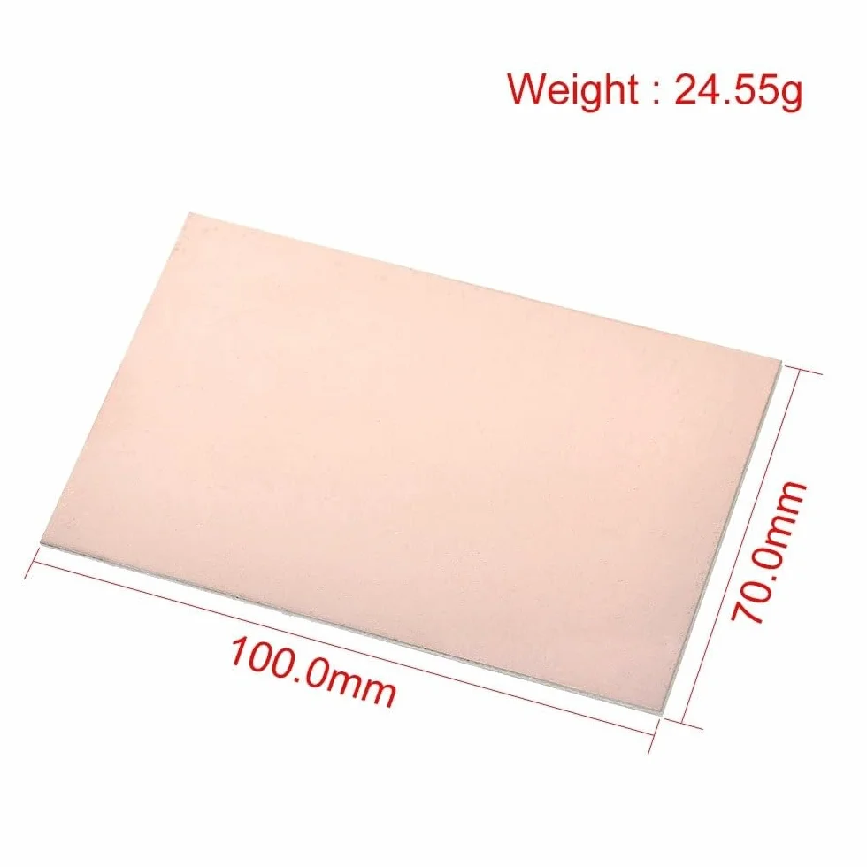 5 szt. płyta metalowa, laminowana płyta miedziana FR4 PCB 7 x 10 cm po jednej stronie mechaniczna miedź
