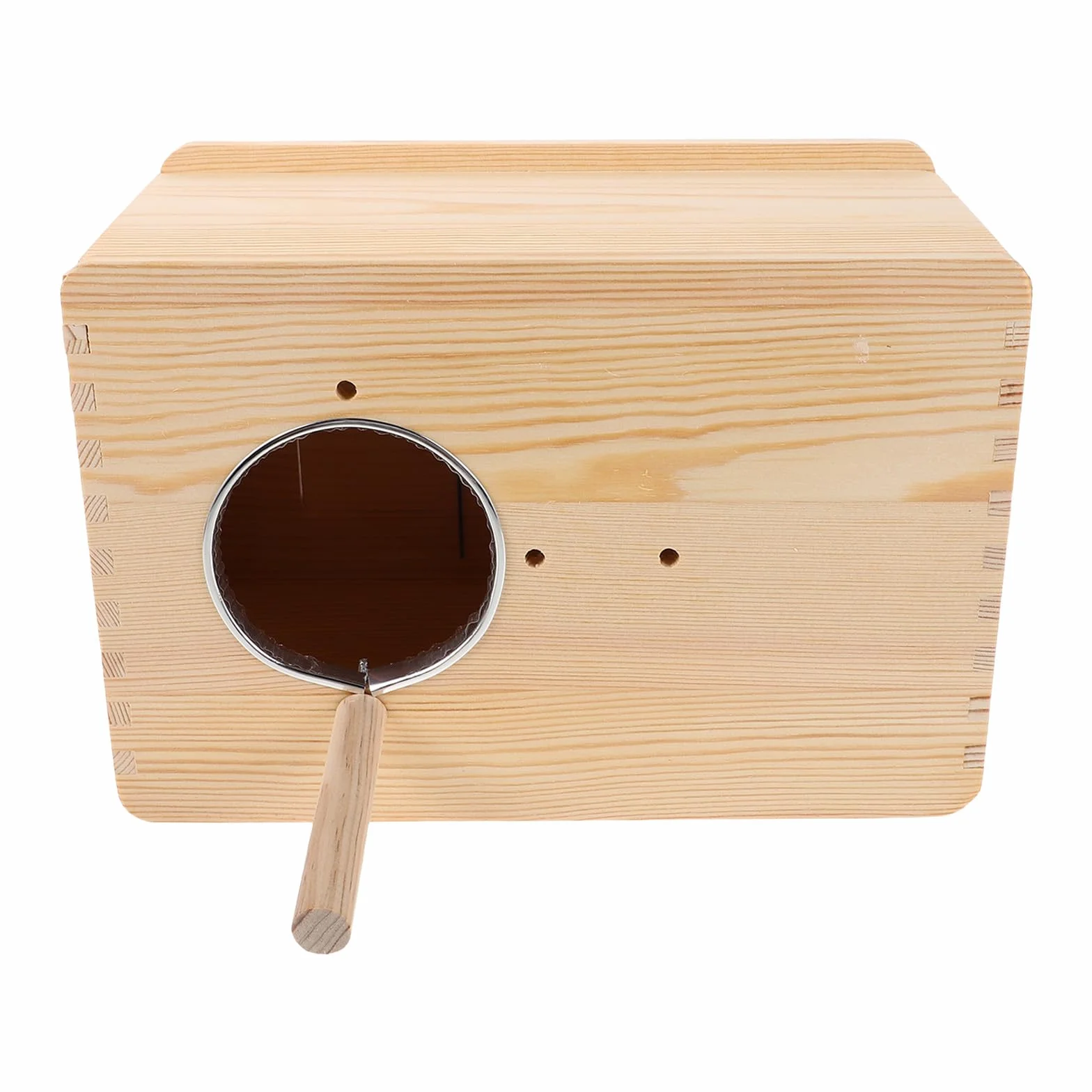 UPKOCH Solidna drewniana budka lęgowa: 10"X7"X5,9" Gniazdo lęgowe dla papug - wiszące gniazdo do ogrodu i na patio dla nimf i nierozłączek - domek dla papug