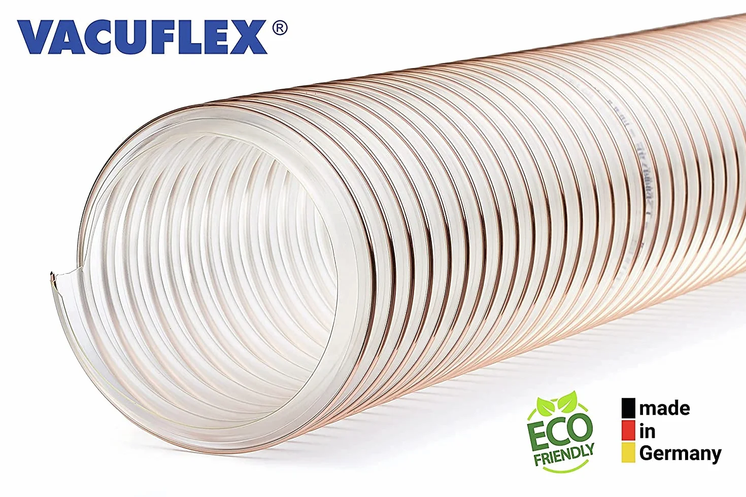 VACUFLEX Poliuretan (PU) 400 C ECO - Wąż Ssący o Grubości Ścianki 0,4 mm - Długość 5 m - ID50 mm / ID51 mm - Odporny na Mikroorganizmy i Hydrolizę